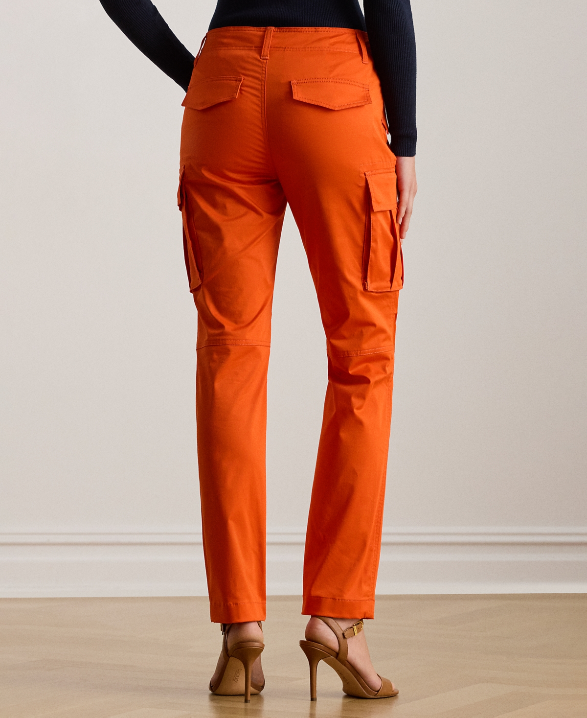 Ralph Lauren Petite Cargo Pants In Orange