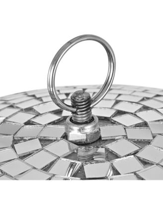 16" Large Disco Ball Mirror Big Hanging Glass Decor for 70s 80s Party Events Wedding DJ Dance Club Stage Lighting Silver