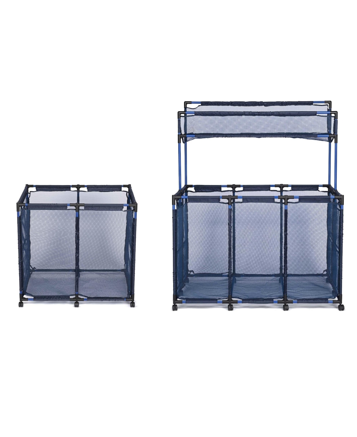 Yescom 2 Pack Mesh Pool Toy Storage Bin Rolling Cart w/ Noodle Holder Organizer
