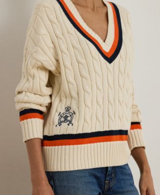 Petite Cable-Knit Cricket Sweater