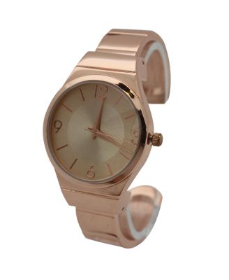 Rose Gold Simply Texture Bangle Watch