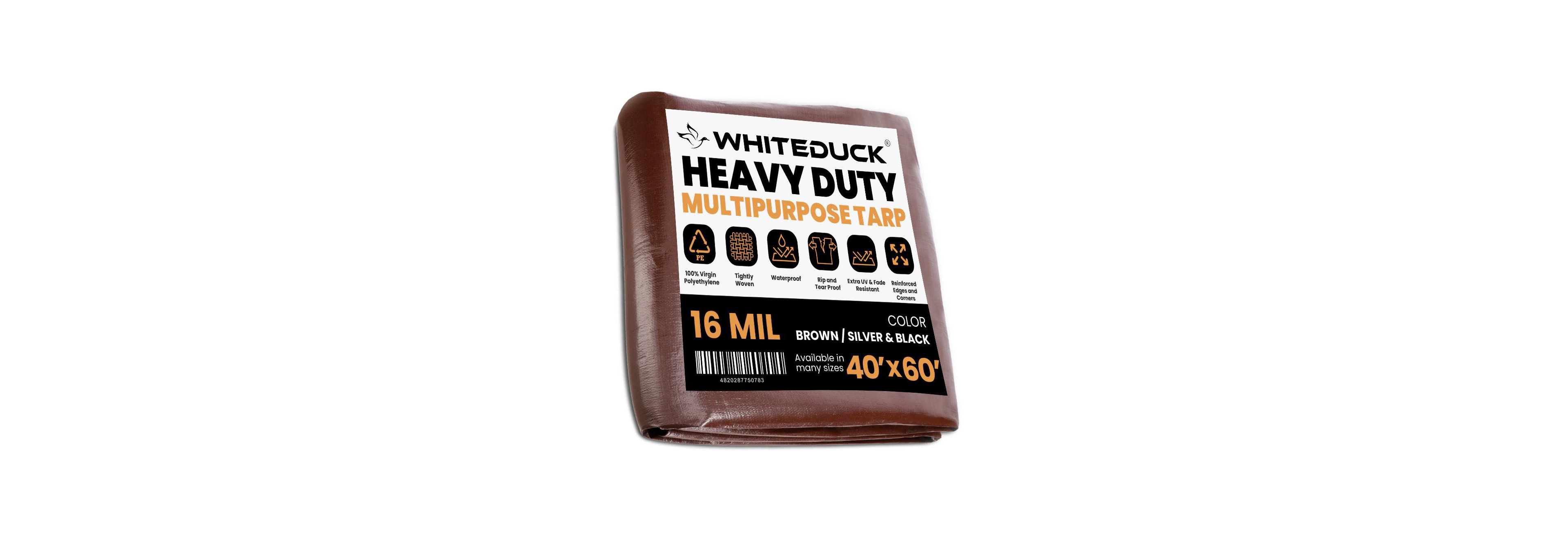 8 oz. Poly Tarpaulin 40x60 Silver & Black