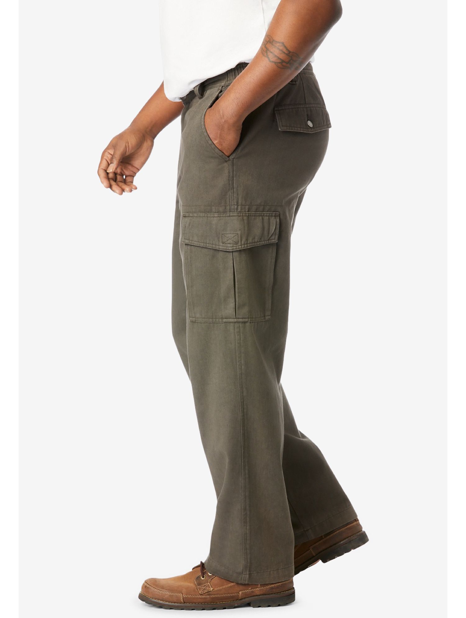 Men's by KingSize Renegade Side-Elastic Waist Cargo Pants