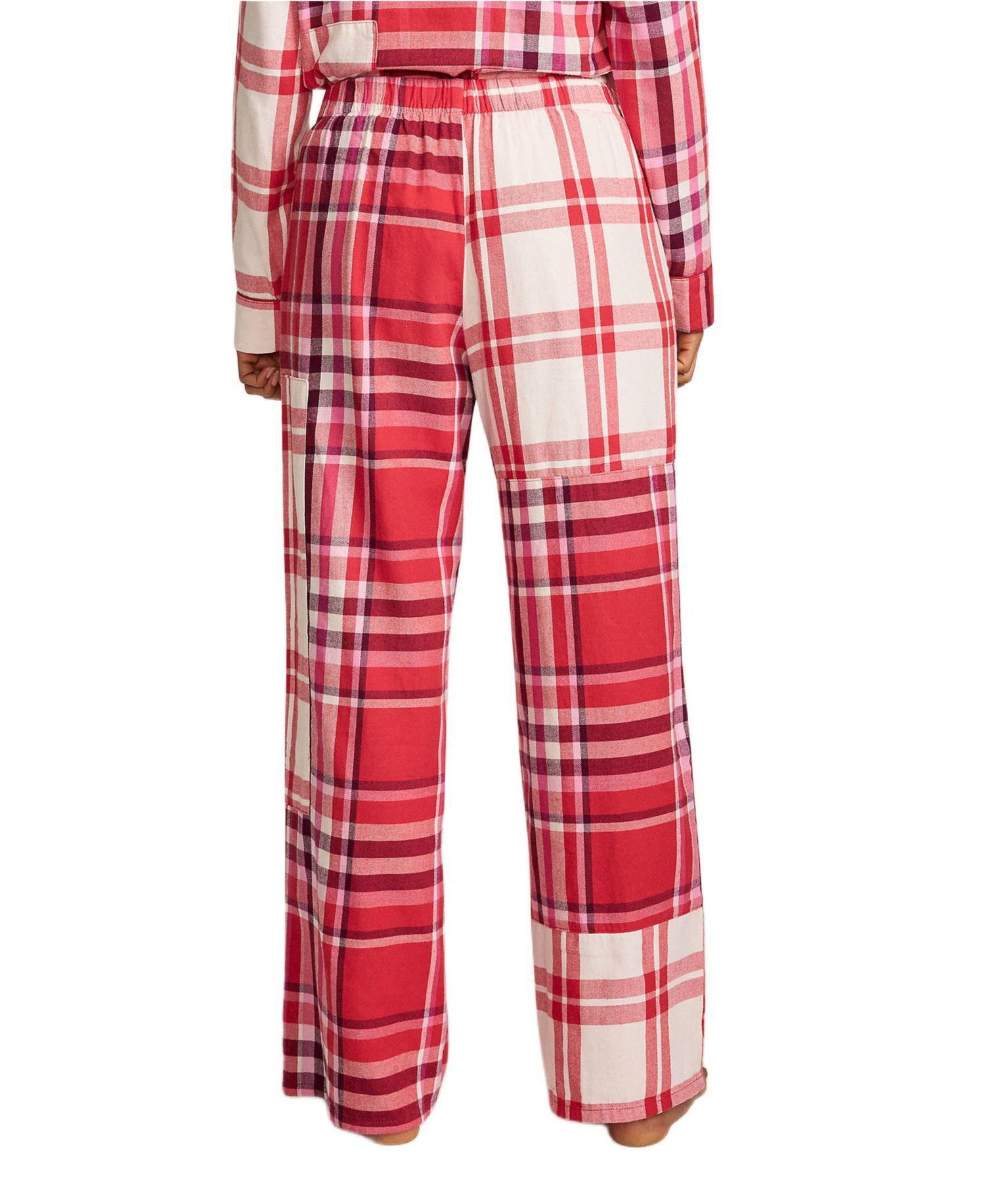Women's Flannel Patchwork Wide Leg Sleep Pants