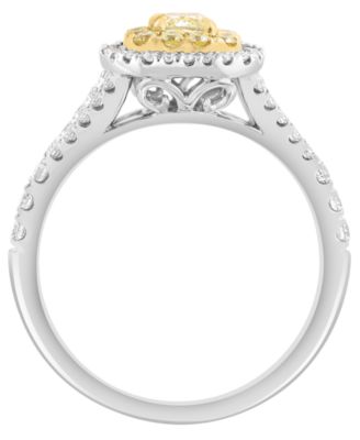 White and Yellow Diamond Ring (7/8 ct. t.w.) in 18k Two-Tone Gold