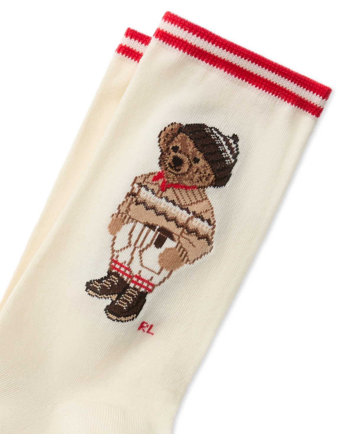 Polo Ralph Lauren Colorado Bear Crew Socks In Neutral