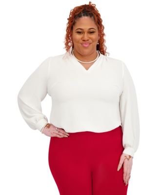 Kasper - Women's Long Sleeve V-Neck Top