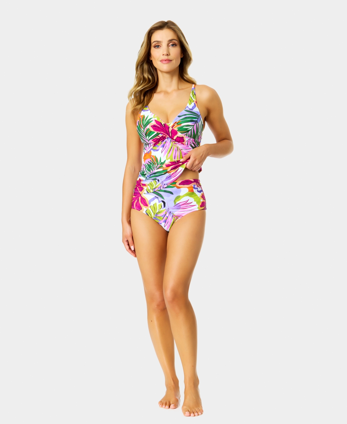 Anne Cole Women's Printed Underwired V-Neck Tankini