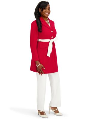 Women's Three Button Patch Pocket Trench Coat
