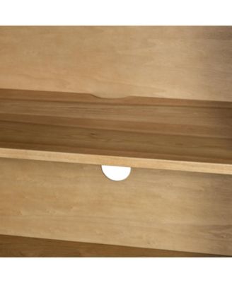  Retro Wood Buffet Cabinet - 4 Door, Adjustable Shelves (Natural)