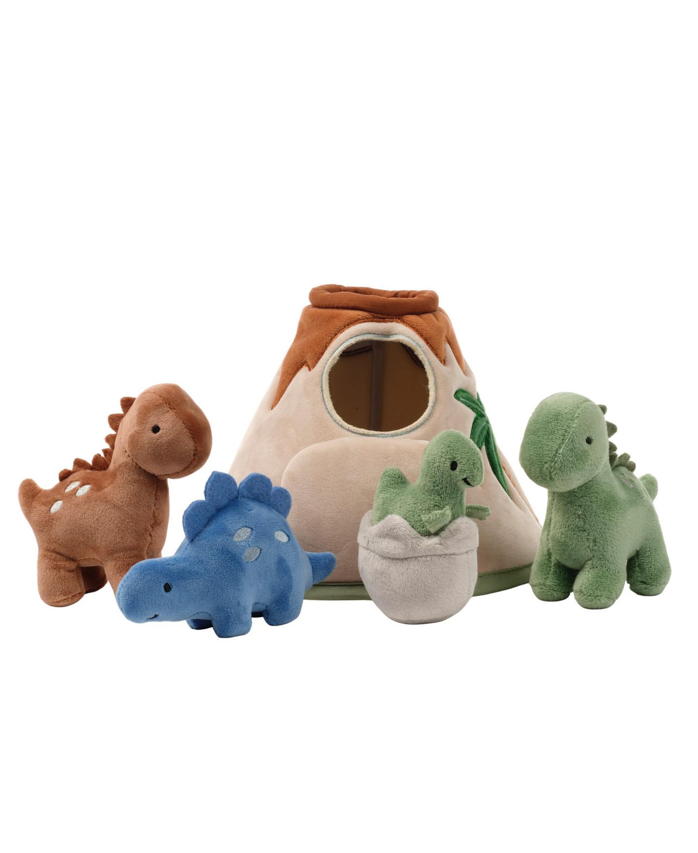 Детские мягкие игрушки Lambs & Ivy Dino-Might Interactive Volcano and Dinosaurs, 5-Piece Set, цвет: Разноцветный — фото 3