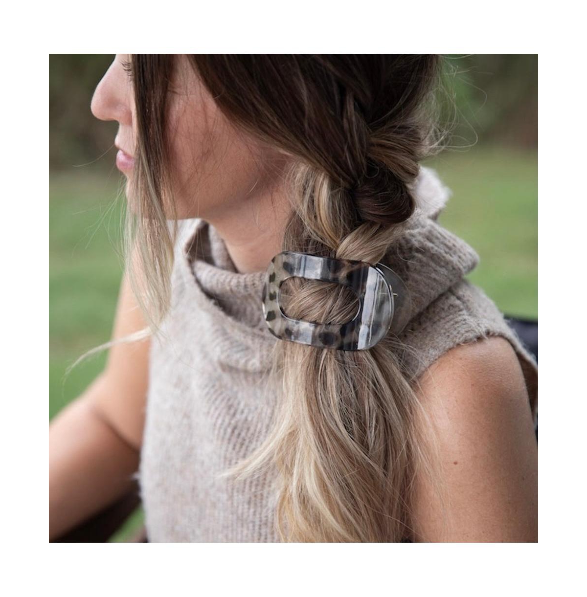 Headbands of Hope Large Oval Claw Clip Set – Tortoise & Smoke Leopard