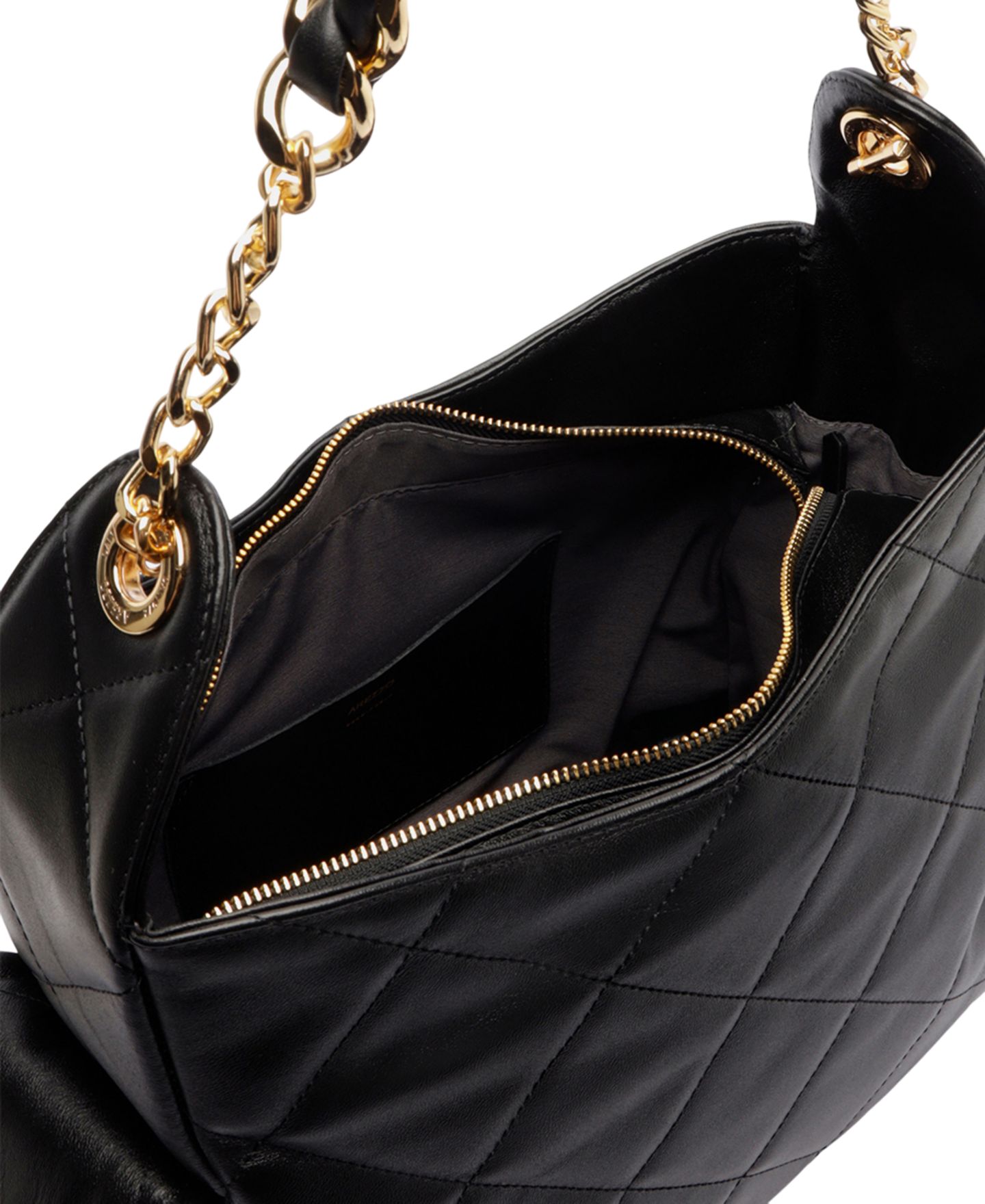 Женская сумка Arezzo Diana Large Leather Shoulder, цвет: Чёрный — фото 5