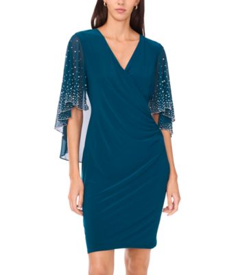 Women's Side Drape Overlay Pull-On Dress