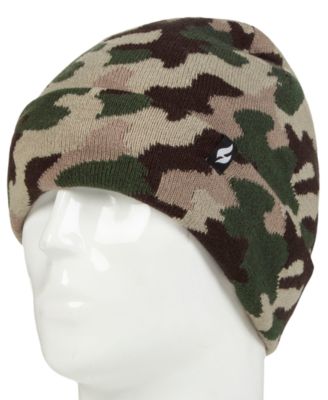 Boys' 8-16 Gavin Camouflage Knit Roll Up Hat