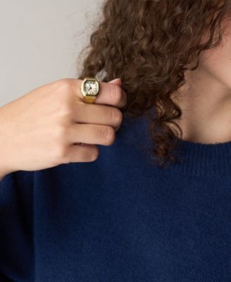 Women's Harlow Watch Ring Two-Hand Gold-Tone Stainless Steel Watch, 16mm