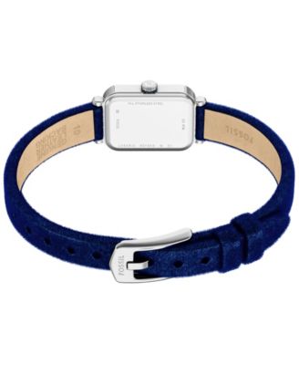 Women's Raquel Two-Hand Navy Velvet Watch, 18mm