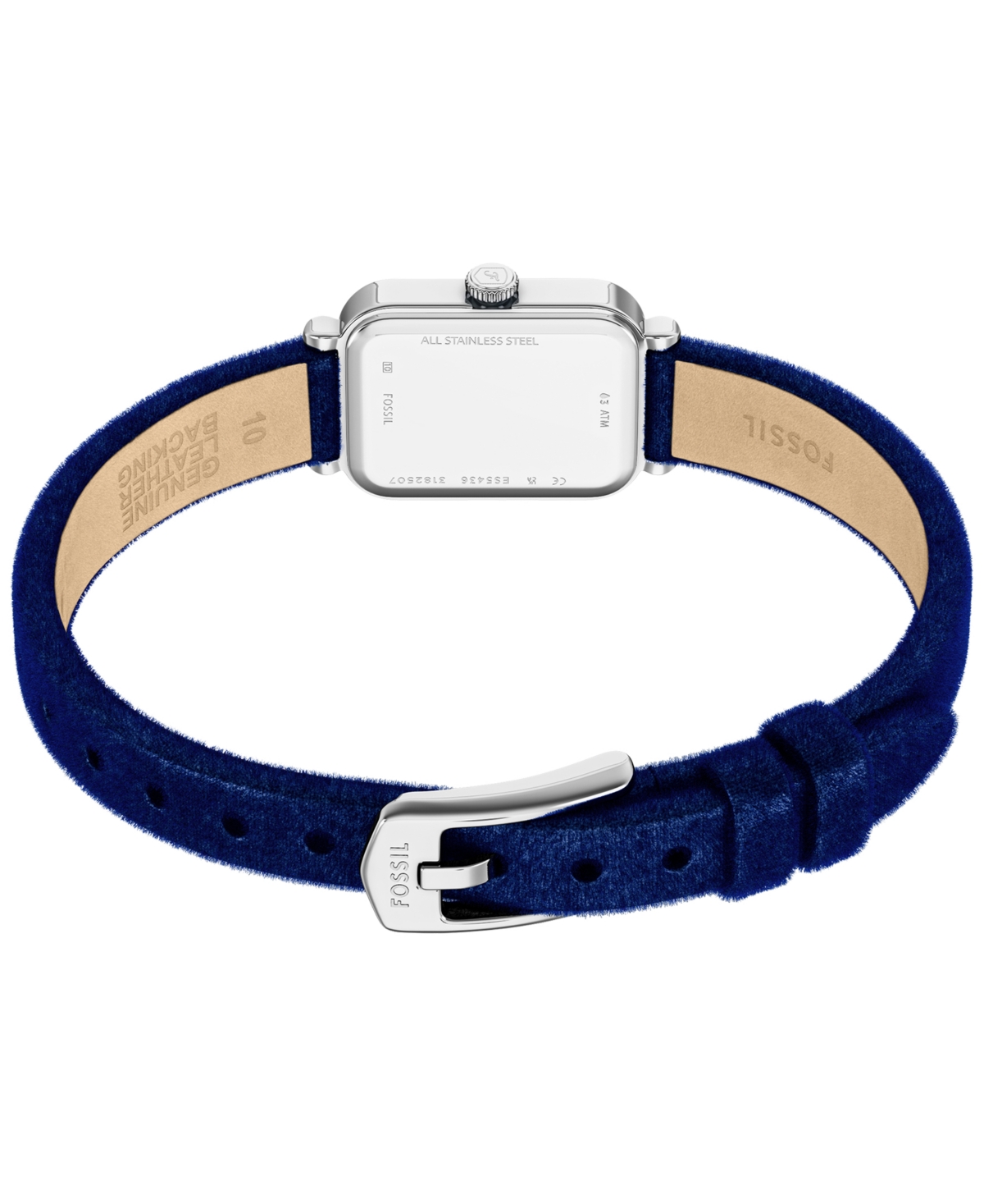 Fossil Women's Raquel Two-Hand Navy Velvet Watch, 18mm