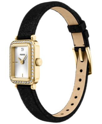 Women's Raquel Two-Hand Black Velvet Watch, 18mm