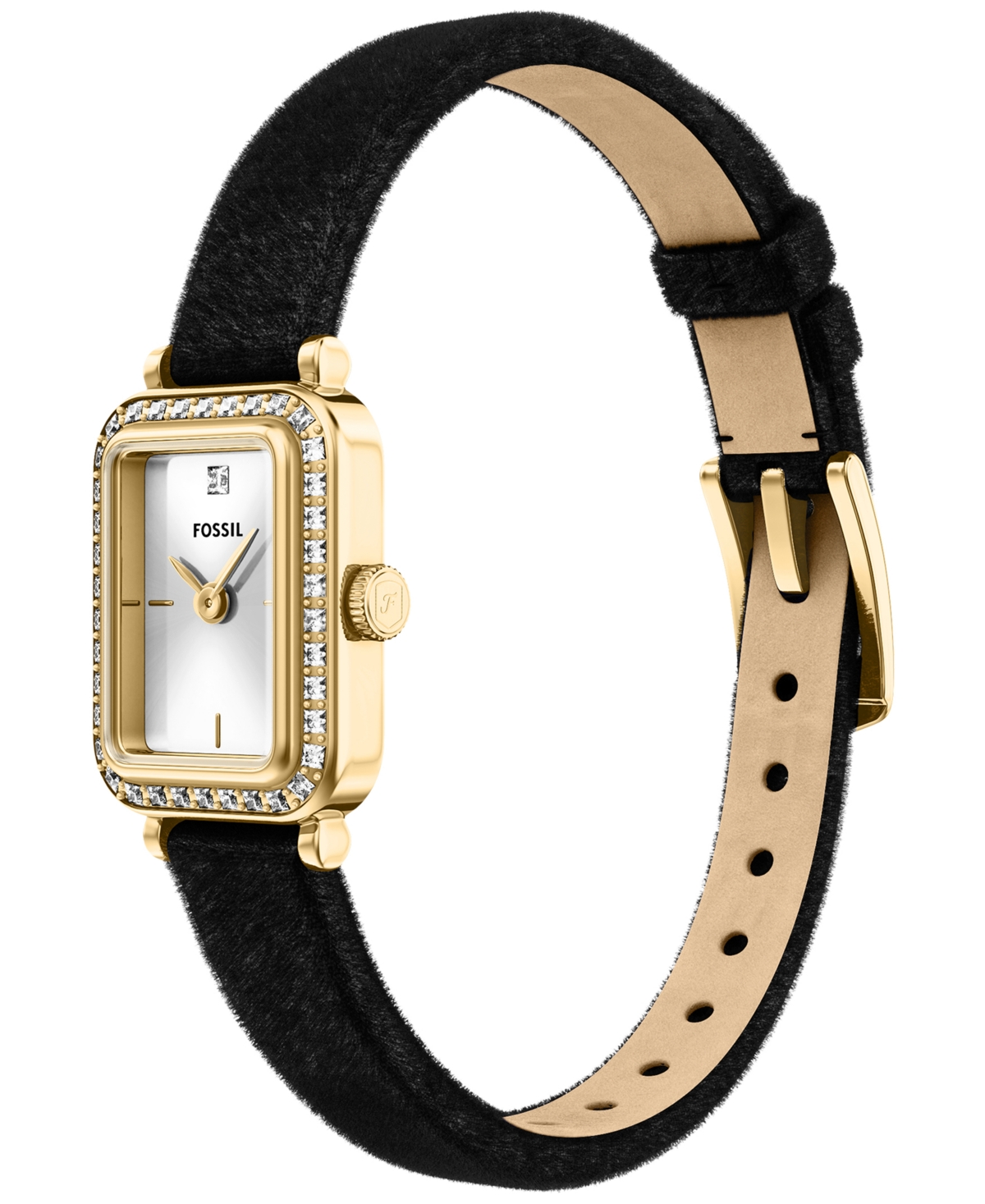 Fossil Women's Raquel Two-Hand Black Velvet Watch, 18mm