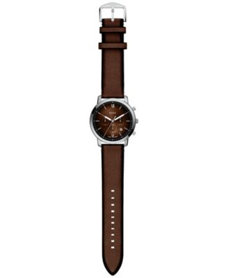 Men's Neutra Chronograph Brown Leather Watch, 44mm