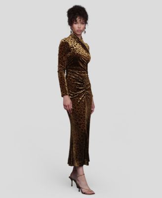 Women's Front Ruched Midi Skirt