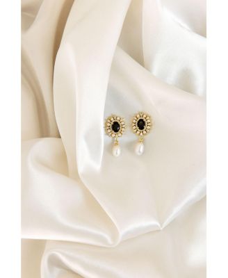 Gilded Pearl Drop Earrings