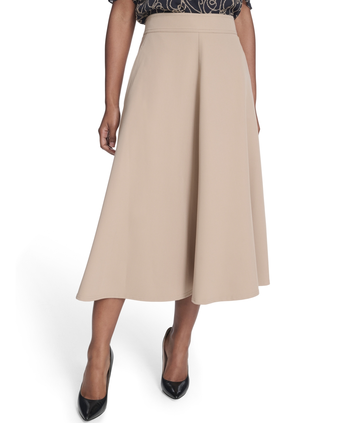 Tommy Hilfiger Women's A-line Circle Skirt In Brown