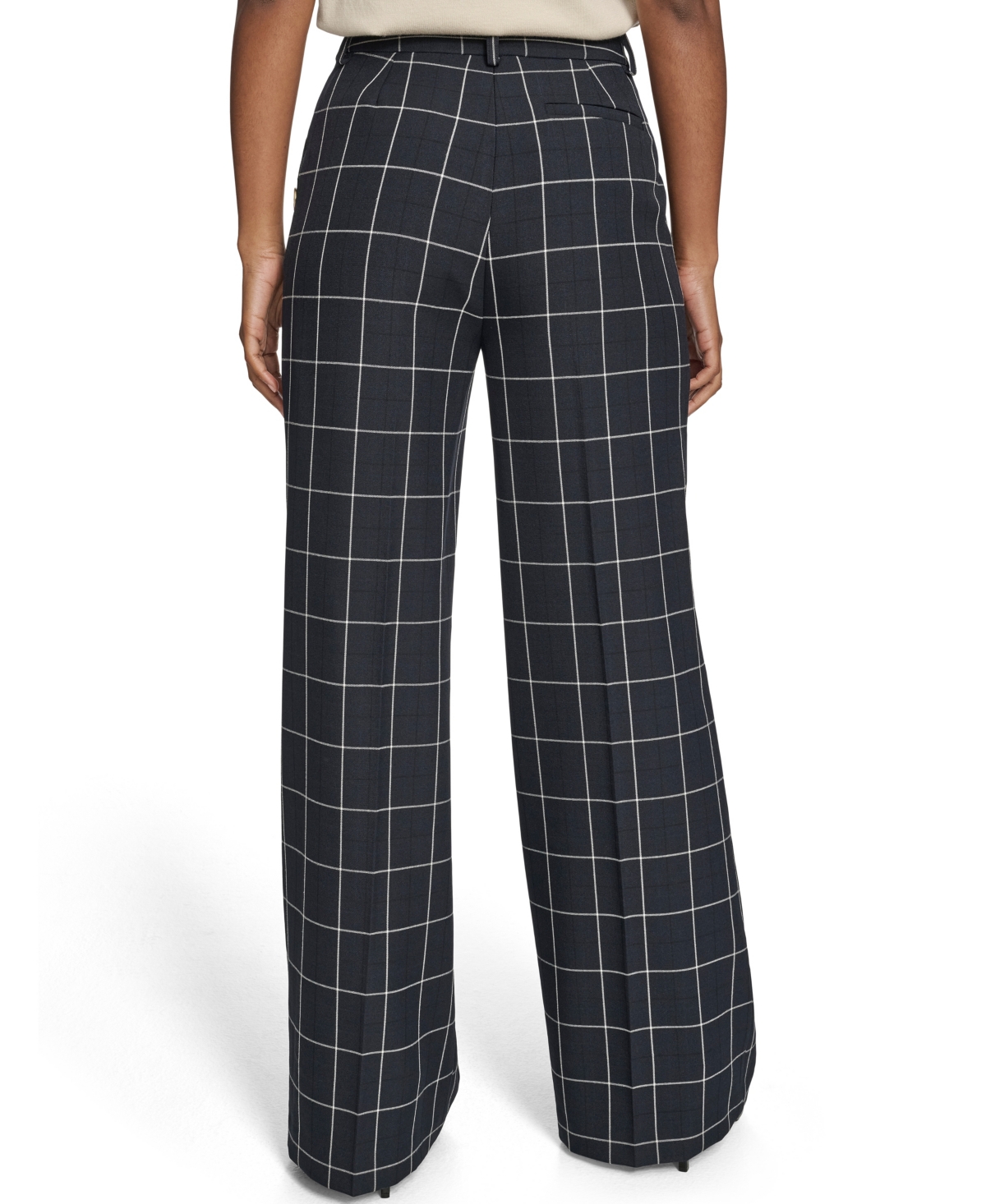 Tommy Hilfiger Women's High Rise Windowpane Sailor Pants