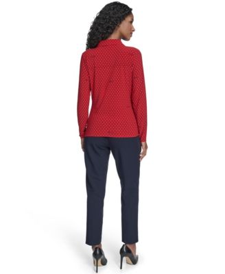 Women's Long Sleeve Clover Button-Up Top