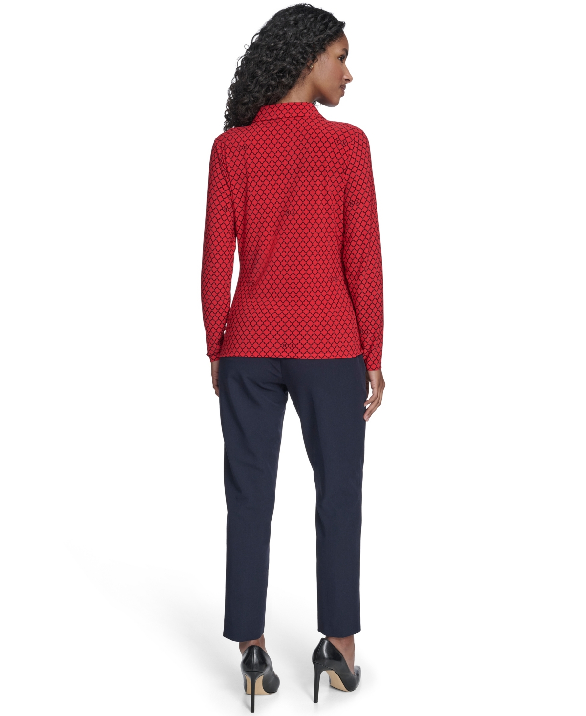 Tommy Hilfiger Women's Long Sleeve Clover Button-Up Top