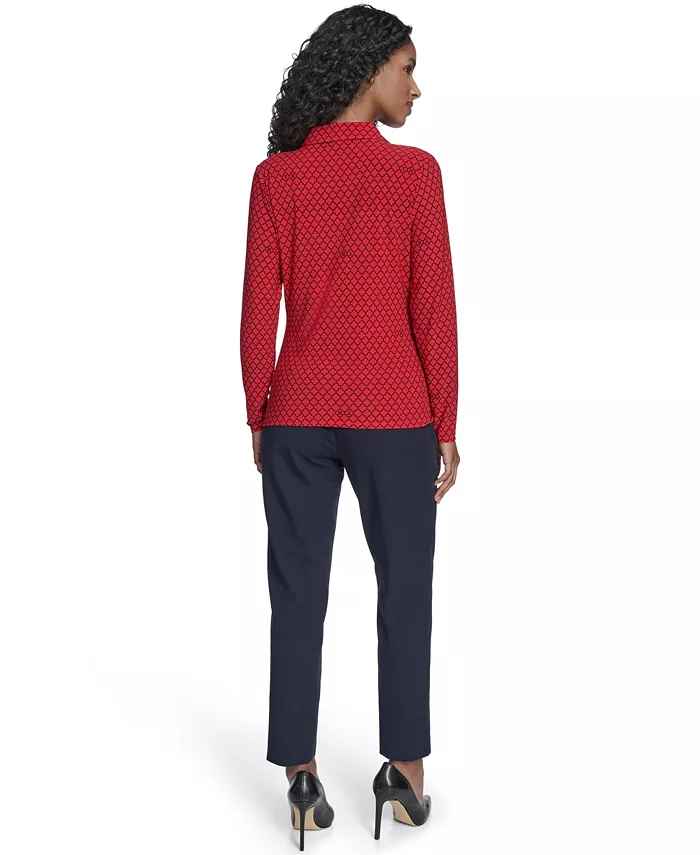 Women's Long Sleeve Clover Button-Up Top - thumbnail 6
