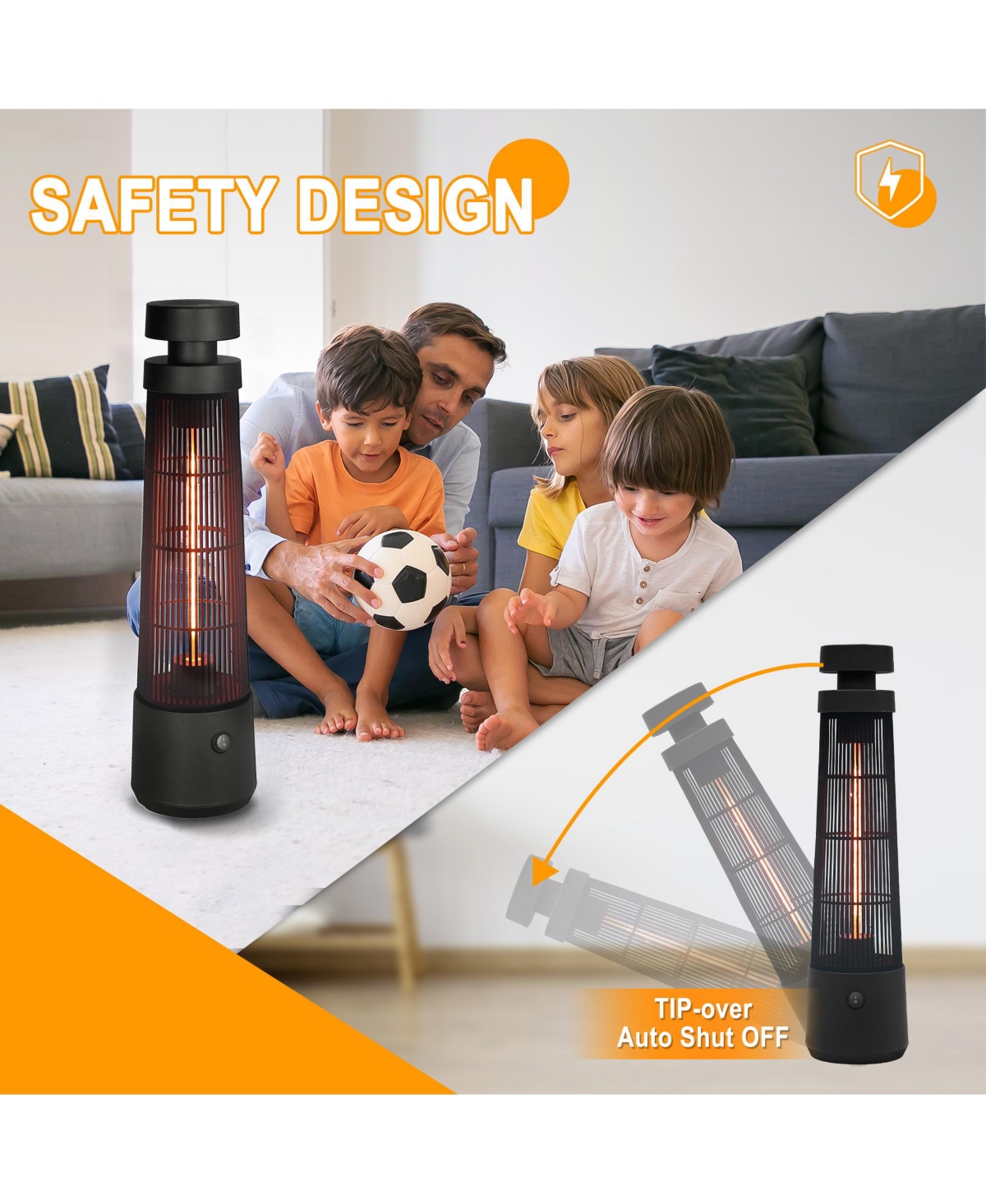 Zachvo 1200 Watt Electric Standing Patio Heater