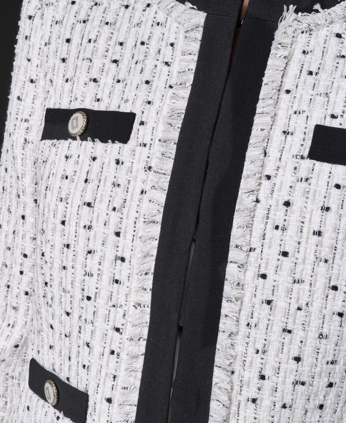 Karl Lagerfeld Women's Long-sleeve Contrast Tweed Jacket In Multi