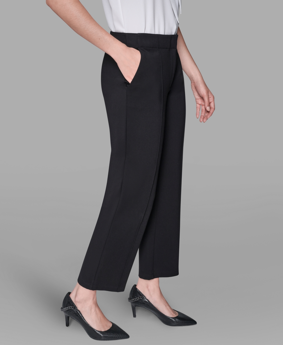 Karl Lagerfeld Women's Ankle Straight Pants In Black