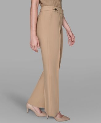 Women's Invisible Zipper Wide-Leg Ankle Pants