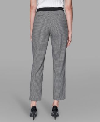 Women's Invisible Zipper Checkered Straight Ankle Pants