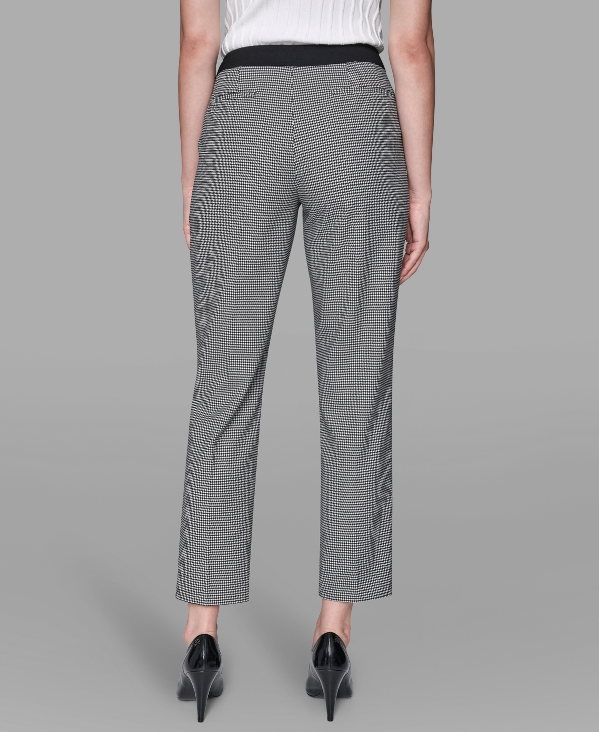 Karl Lagerfeld Paris Women's Checkered Straight Ankle Pants