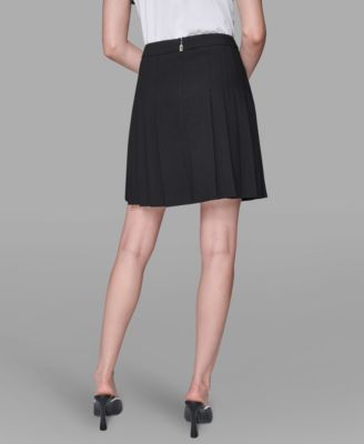 Women's Back Invisible Zipper Knee Length & Pleated Skirt