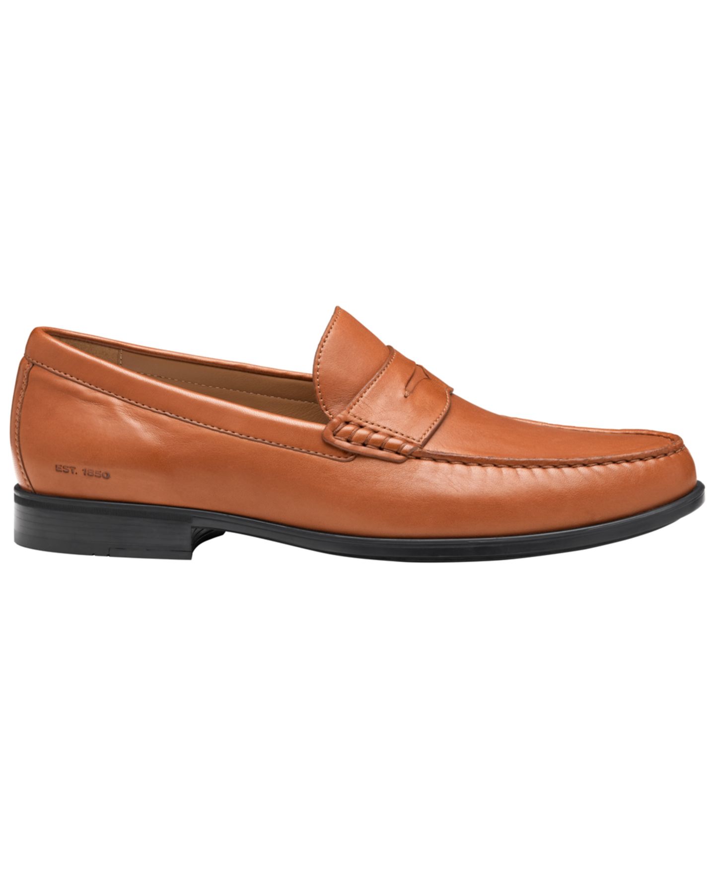 Мужские туфли Johnston & Murphy Harrison Penny Slip-On Round Toe, цвет: Коньячный кожаный — фото 2