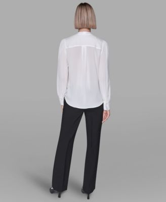 Women's V-Neck Button Down Front Top