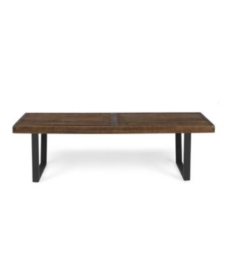 Acacia Wood Patio Bench - Dark Brown & Black