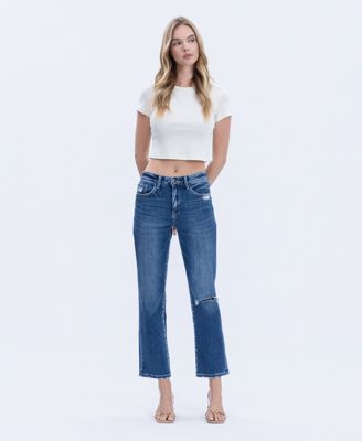 Women's High Rise Ankle Straight Jeans