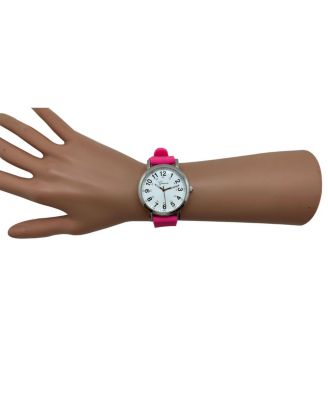 Hot Pink Easy-Read Nurse Watch with Silicone Band Women Watch