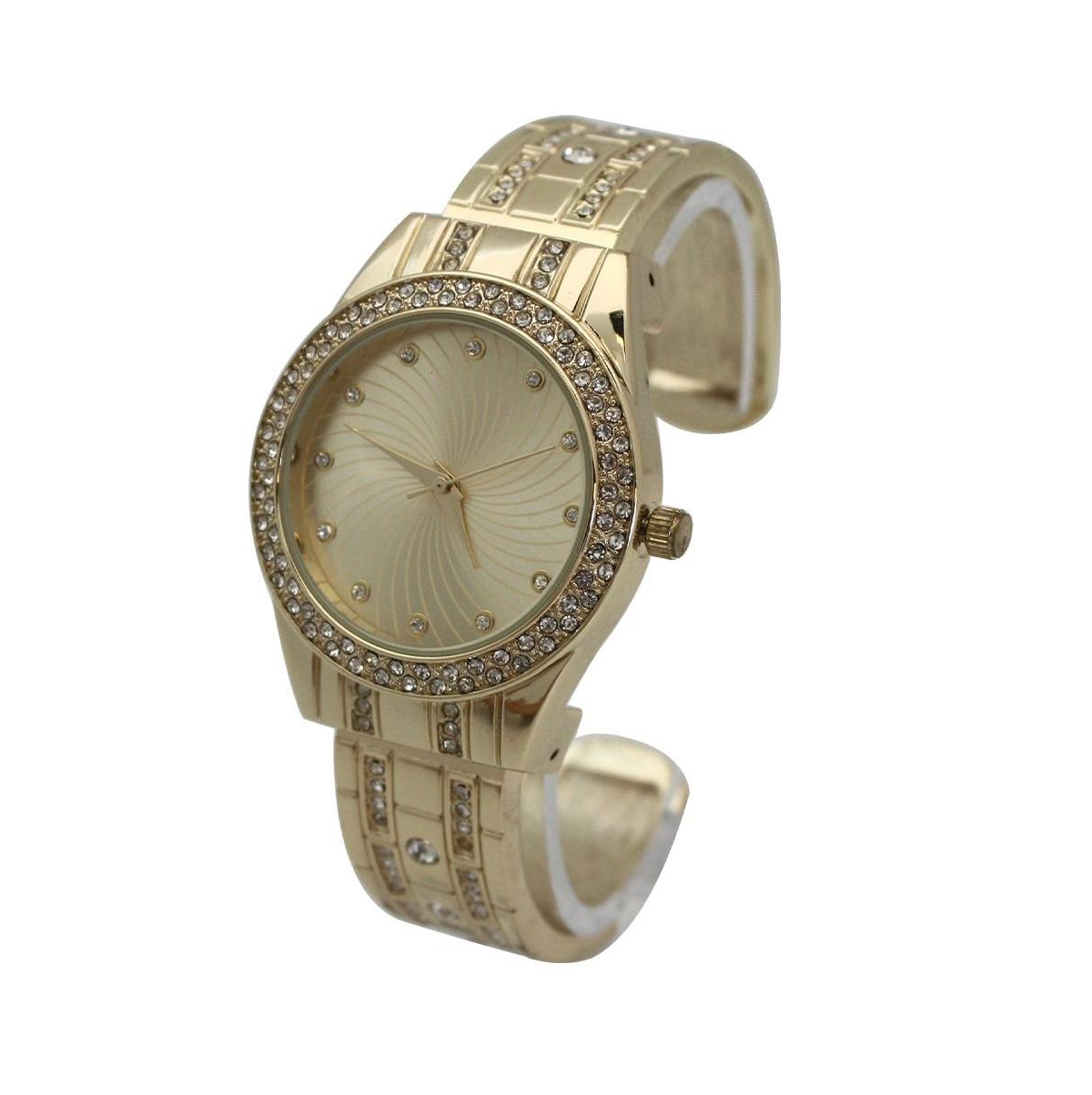 Olivia Pratt Gold Rhinestone Shiny Bangle Watch
