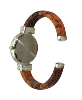Camel Faux Snake Skin Bangle Women Watch