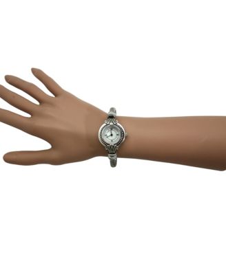 Silver Small Elegant Antique Look Women Bangle Watch