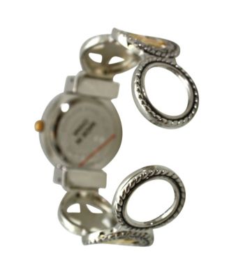 Two Tone Circles Shape Bangle Women Watch