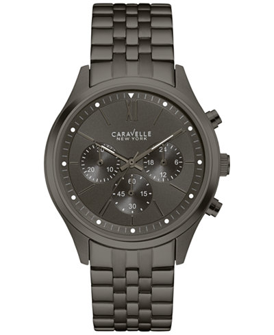 Caravelle New York by Bulova Men's Chronograph Gray Stainless Steel Bracelet Watch 41mm 45A133