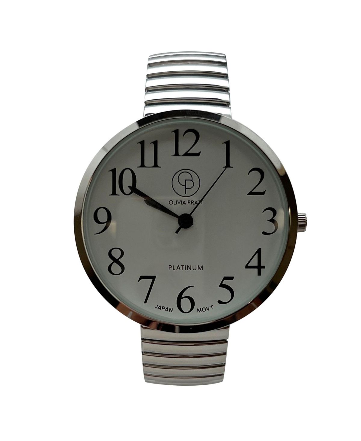 Серебряные женские часы с эластичным ремешком и большим циферблатом блестящих цветов